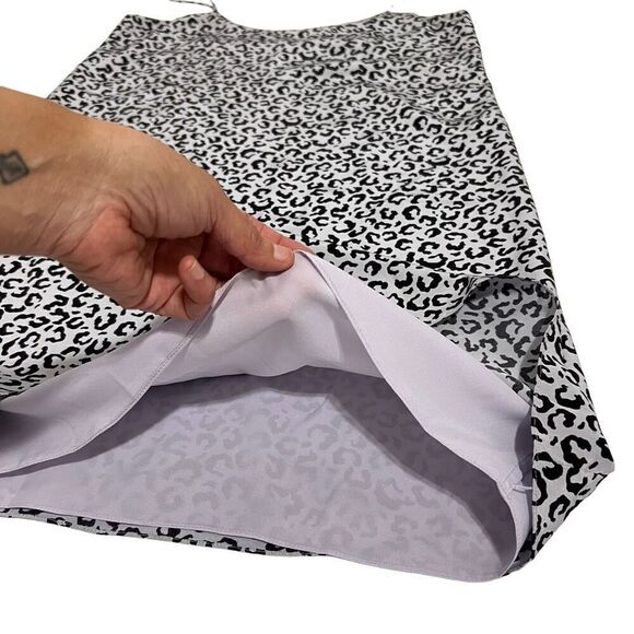 TIBI Gray & Lavender & Black Leopard Print Small Spaghetti Strap Silk Mini Dress - Picture 7 of 12